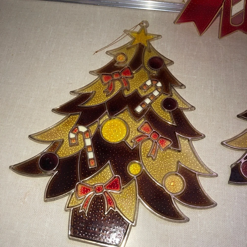 Vintage SNP 1985 Christmas Hanging Decorations Lot (3)‎ Wreath trees